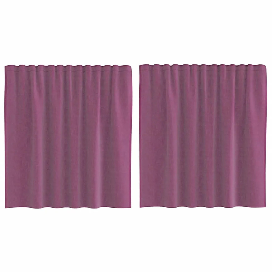 vidaXL Voile Vorhänge mit Stangentaschen, 2er-Set, Lila, Breite: 140 cm, Höhe: 140 cm - Bild 2