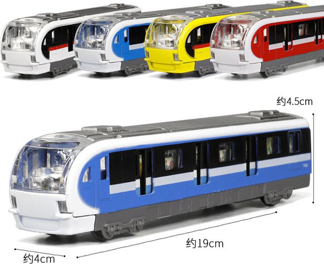 Multi-Color High-Speed-Zug, Pull-Back Metro, mit Licht und Sound, Metall - Bild 1