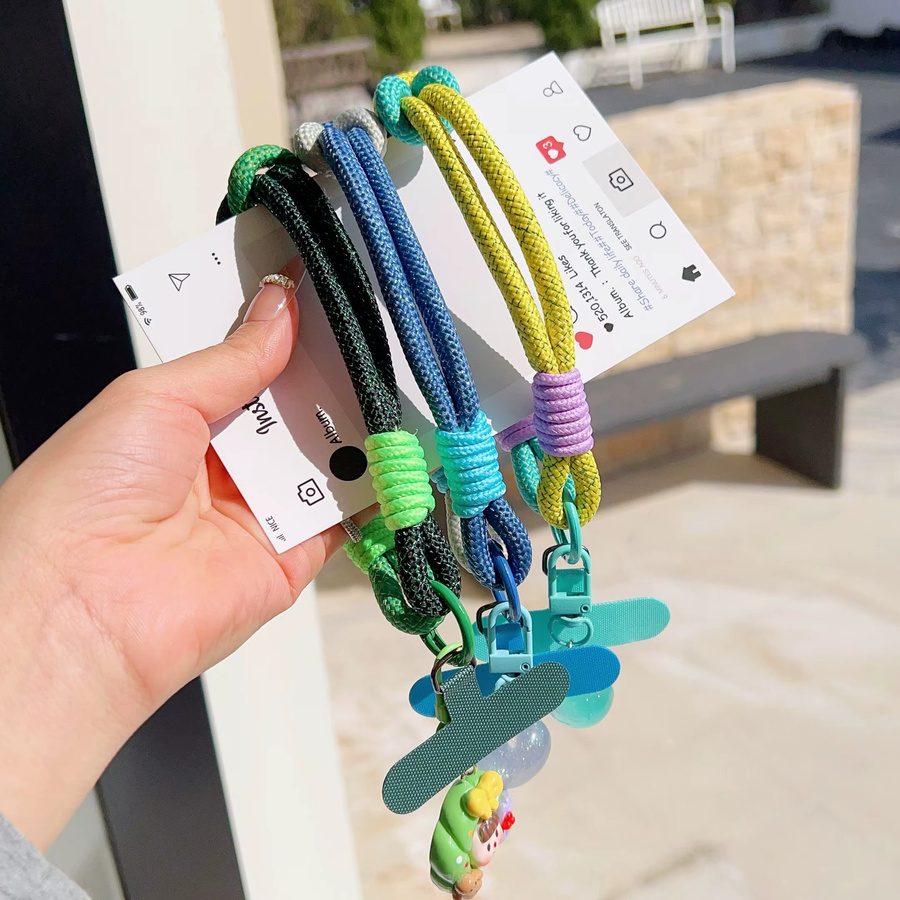 Panbon Universelles Handy-Umhängeband als kurzes Handgelenksband mit Anti-Verlust-Design aus Polyester in Blau und Weiß - Bild 3