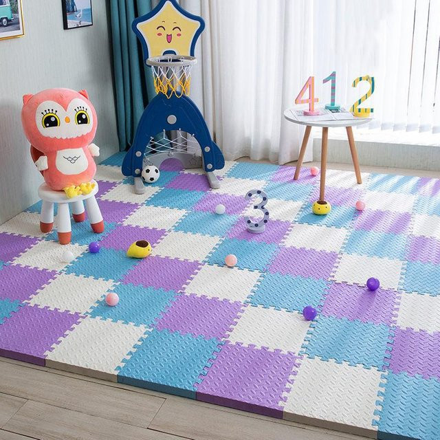 WTEMPO Puzzle Schaumstoff Bodenmatte für Kinder, Mehrfarbig, H x B x T: 1,2 x 30 x 30 cm - Bild 1