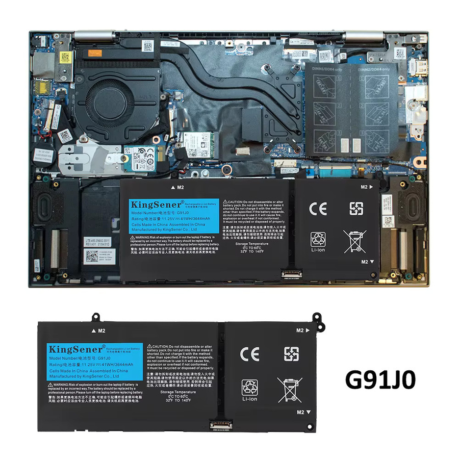 Kingsener Ersatzakku 54Wh G91J0 41Wh in Schwarz für Dell Inspiron 5510 5515 5310 5415 5418 3510 3511 3515 5410 2-in-1 und 7415 2-in-1 Serie - Bild 6