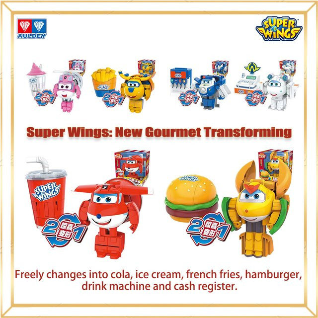 AULEDY Super Wings Roboter-Spielset, Fahrzeuge, 2-teiliges Set - Bild 1
