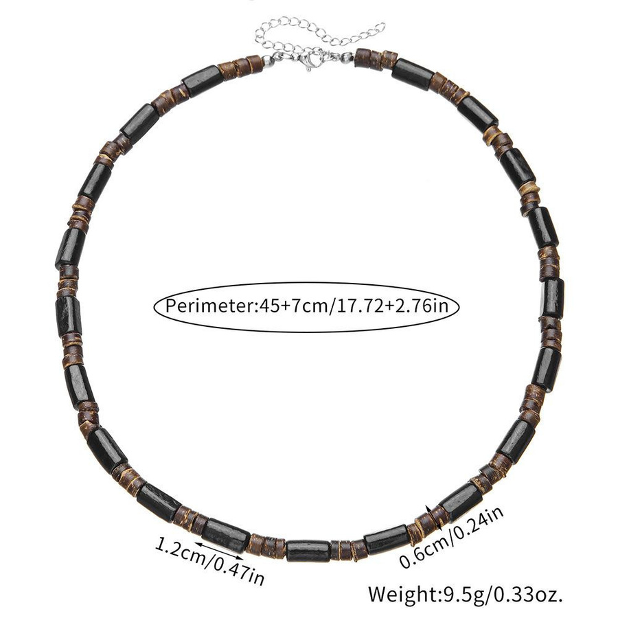 Rui Di Halskette, Holzspäne, Kokosnussschale, Schwarz, Unisex - Bild 2