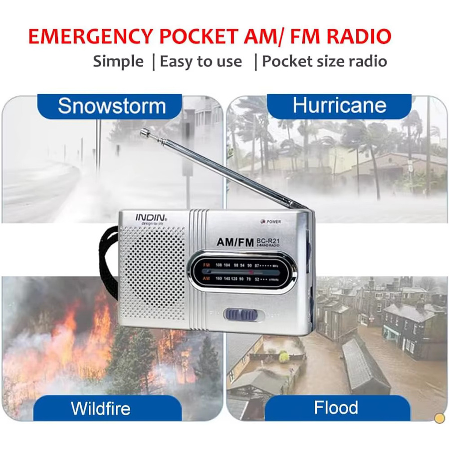 Tragbares AM/FM Taschenradio von YITHOR in Silber mit Lautsprecher und 3,5 mm Kopfhöreranschluss - Bild 6
