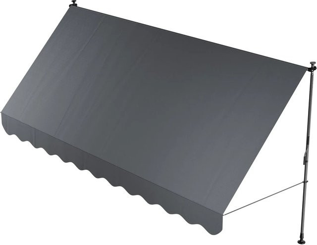Juskys Klemmmarkise Kapstadt höhenverstellbar wasserabweisend Grau B/H: 400 x 120 cm - Bild 1
