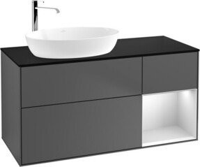 V&B Waschtischunterschrank Finion mit Wandbeleuchtung, Anthrazit lackiert, Breite: 120 cm, Tiefe: 50,1 cm, Höhe: 50,1 cm - Bild 1