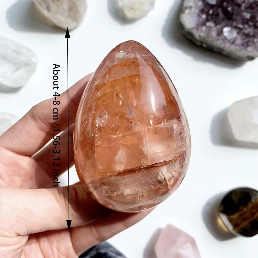 CrystalHola Böhmischer Natürlicher Roter Flammenstein Quarzei als Dekoration für den Tisch, 100-400g - Bild 2