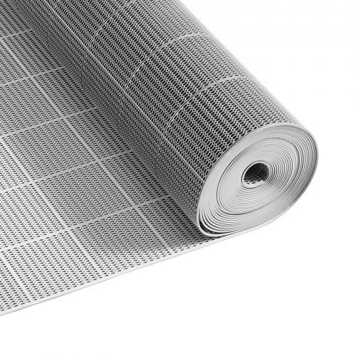 VEVOR Drainagematte aus PVC in Grau, rutschfeste Hohlmattenrolle für Nassbereiche wie Schwimmbad, Terrasse und Badezimmer, B: 0,9 m x L: 15 m - Bild 1