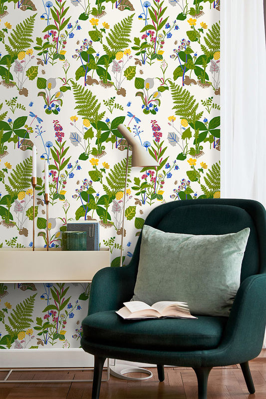 Borås Tapeter Wallpaper Trollslända 1788 Floral in Grün aus Vlies - Bild 2