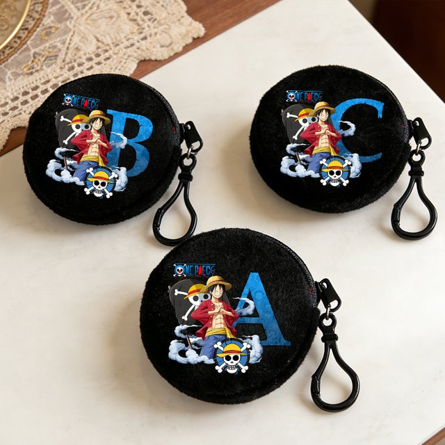 Bandai One Piece Münzbörse, Anime-Buchstaben-Print, kleine runde Tasche - Bild 1