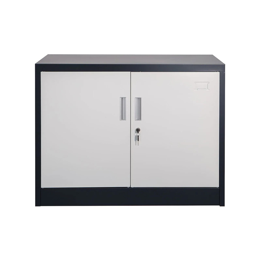Jet-Line Stahlschrank Saratow in Grau-Weiß mit abschließbaren Türen und verstellbaren Regalböden B/T/H: 68 x 40 x 90 cm - Bild 2