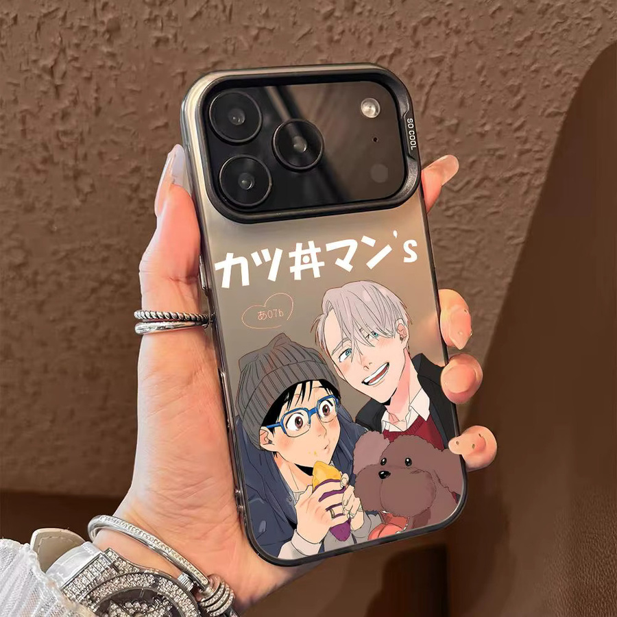 Y-Yuri On ICE Anime Handyhülle für iPhone 17 16 15 14 13 Pro Max, Bunte Matte Laser Aurora Stoßfeste Schutzhülle, Mehrfarbig - Bild 3