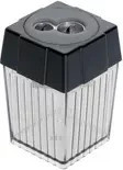 ALCO Doppelspitzdose in Schwarz und Silber aus Stahl und Kunststoff, transparent - Bild 1