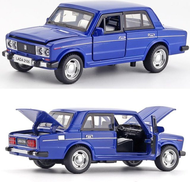 Linyi toy car Lada Niva Oldtimer, Modellauto, 1:32, Blau, Metall, Kunststoff - Bild 1