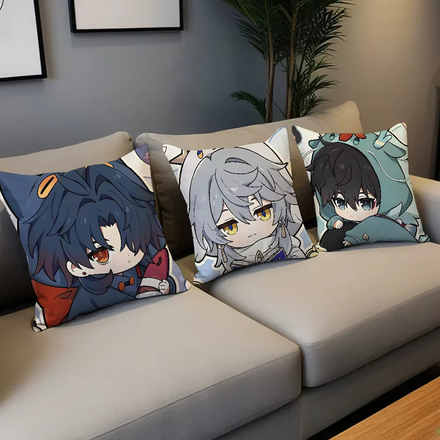 Sanrio Honkai Star Rail Chibi Kissenbezug Multicolor für Sofa und Wohnzimmer - Bild 5