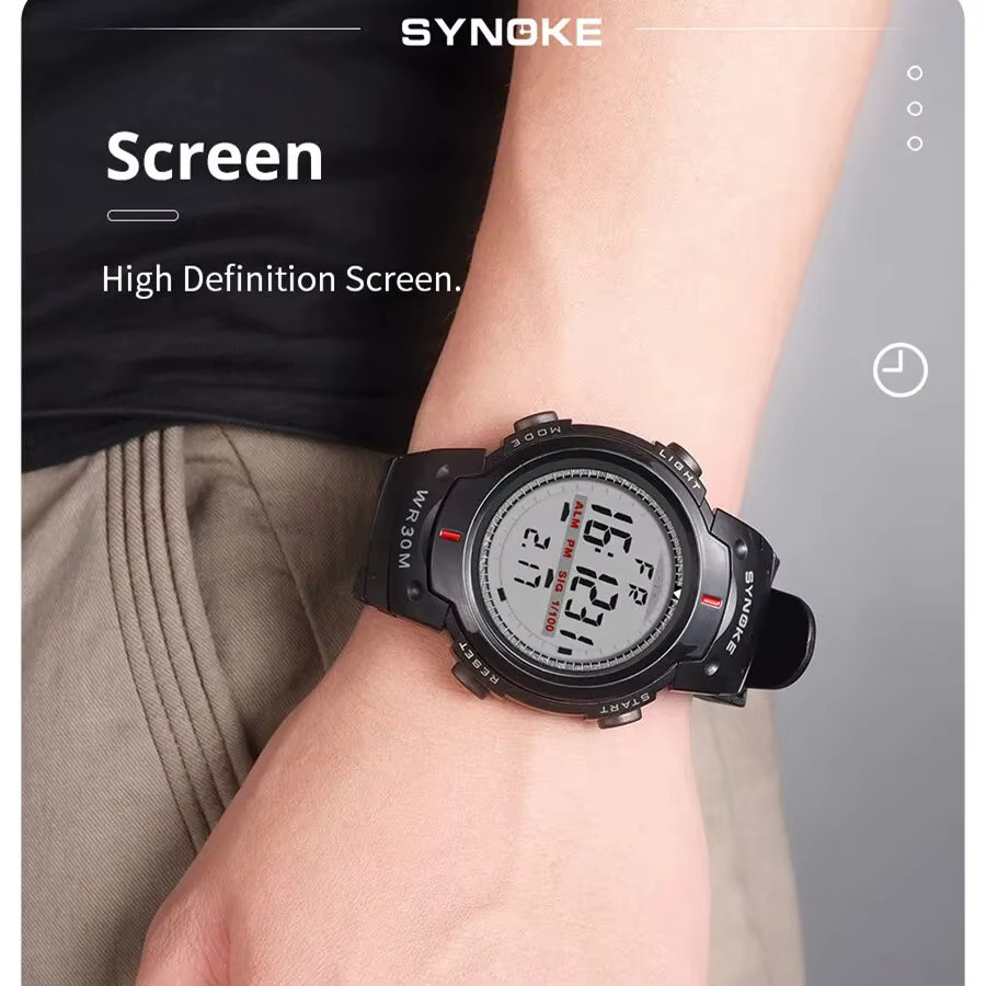 Synoke Digitaluhr, Schwarz, Kunststoff, Herren, Wasserdicht - Bild 4