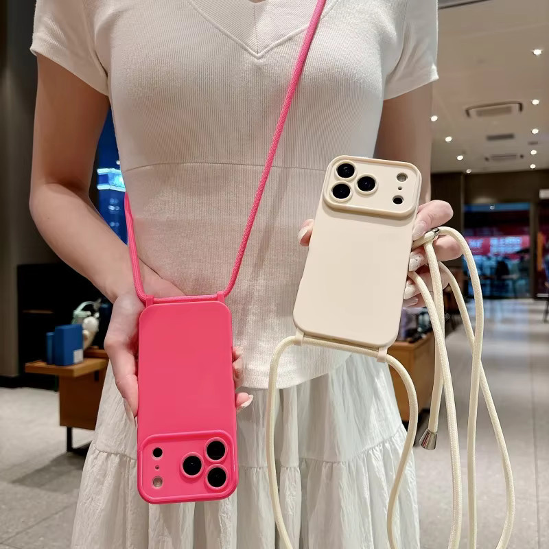 EHUIDE Handyhülle mit Umhängekordel für iPhone 11 bis iPhone 17 Pro Max, stoßfeste Crossbody-Hülle mit Trageband in White - Bild 3