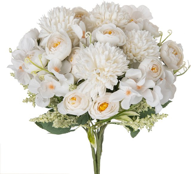 Künstliche Hortensien Blumen aus Seide in Blau und Weiß für Tischdekoration, Hochzeit und DIY-Geschenke - Bild 1