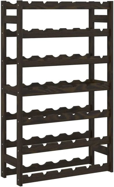 vidaXL Weinregal aus Massivholz Kiefer in Schwarz für 42 Flaschen, B/T/H: 62,5 x 25 x 102 cm - Bild 1