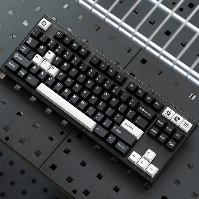 Venit Keys GMK Tastenkappen Set in Schwarz-Weiß, Cherry Profile, Double Shot PBT für MX mechanische Tastaturen, 180 Tasten, ISO 7U - Bild 1