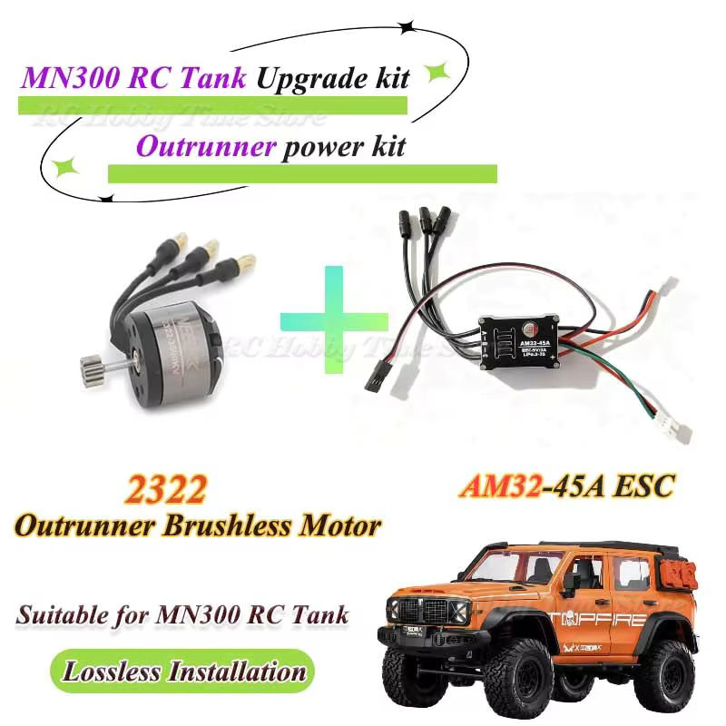 NEEBRC Outrunner Bürstenloser Motor, AM32 45A Wasserdichte Metall ESC, Upgrade Power Kit - Bild 2
