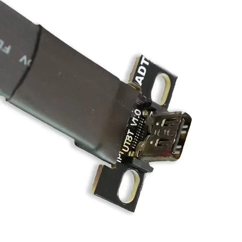 ADT-Link Internes 20-poliges USB 3.2 Typ C Gen 2 Flachbandkabel in Schwarz mit 90-Grad-Winkel für Datenübertragung und Laden - Bild 4