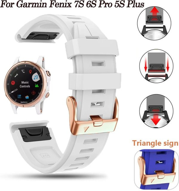 QCTOG Uhrenarmband Silikon, 20 mm, Weiß, Unisex - Bild 1