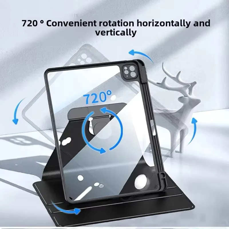 Apple Tablet-Abdeckung mit 360 Grad Rotation und Anti-Bend-Schutz für iPad Pro, Air und Mini in Schwarz und Grün - Bild 3