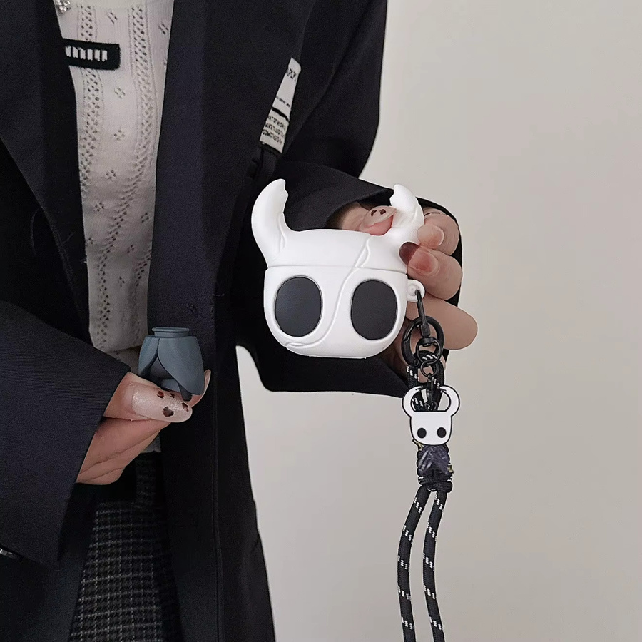 Schutzhülle für Airpods Pro und Airpods 1 2 3 4 in Cartoon Hollow Knight Zote Design, Farbe: Weiß - Bild 4