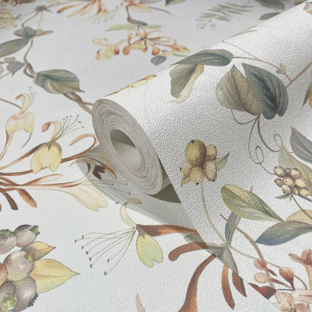 Marburg Vliestapete Floral Natur in Weiß-Beige mit botanischem Muster und FSC-Zertifizierung - Bild 1
