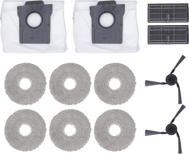 OutsideWorld Ersatzset für X40 Roboterstaubsauger in Grau mit 2 Seitenbürsten, 2 Filtern, 6 Wischtüchern und 2 Staubbeuteln - Bild 1
