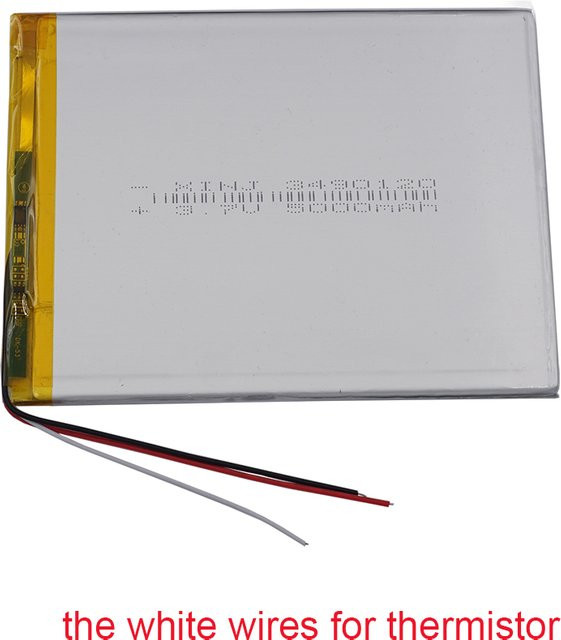 XINJ Polymer-Li-Lithium-Akku 3,7 V 5000 mAh 18,5 Wh in Silber mit 3 Drähten und Thermistor für GPS, Babyphone und Tablet-PC - Bild 1