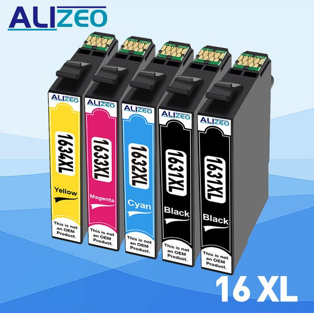 ALIZEO Tintenpatronen Set XL T1631 T1632 für Epson Drucker, Schwarz und Multicolor, kompatibel mit WF-2010, WF-2510, WF-2520, WF-2530, WF-2540, WF-2650, WF-2660, WF-2750, WF-2760 und WF-2010W - Bild 1