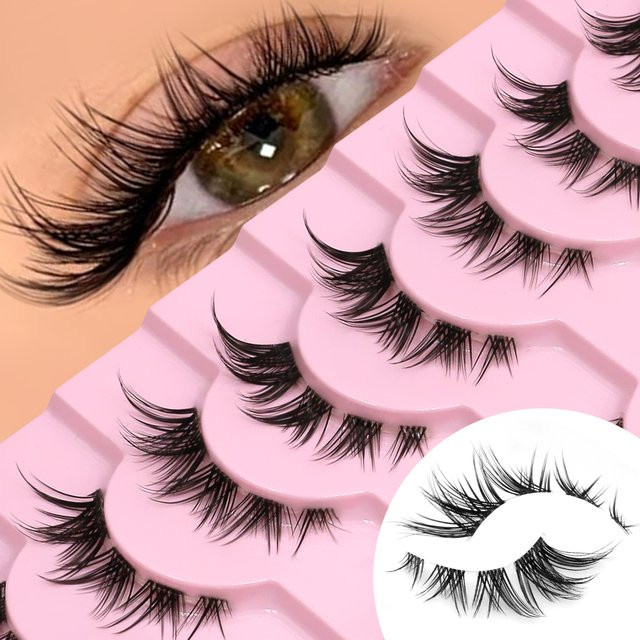 VELTRINAY Künstliche Wimpern, C-Curl, mit klarem Band, Unisex - Bild 1