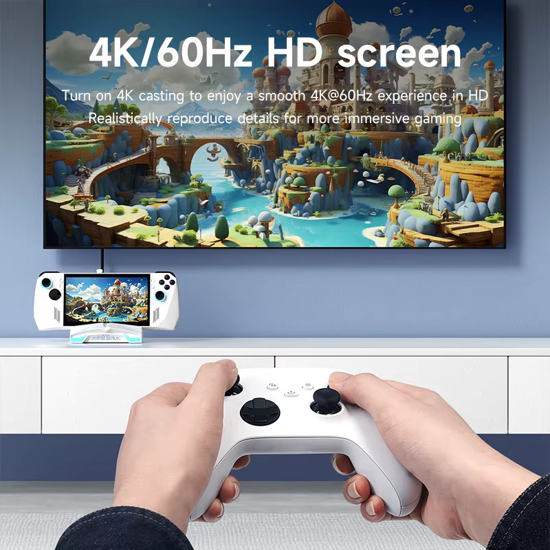Hagibis 6-in-1 Universelle Dockingstation für ROG Ally, Steam Deck und Nintendo Switch OLED, USB-C Hub mit 4K HDMI, 2.5G RJ45 Ethernet und 100W Ladung, Weiß - Bild 2