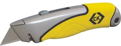 C.K T0957-1 Cutter mit einziehbarer 18mm Snap-off Klinge und Softgriff in Gelb - Bild 1