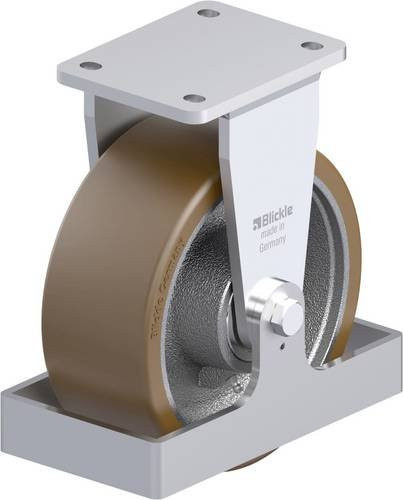 Blickle Schwerlast-Bockrolle BO-GB 202K-FS in Silber, Rad-Durchmesser: 200 mm, Tragfähigkeit: 1250 kg - Bild 1
