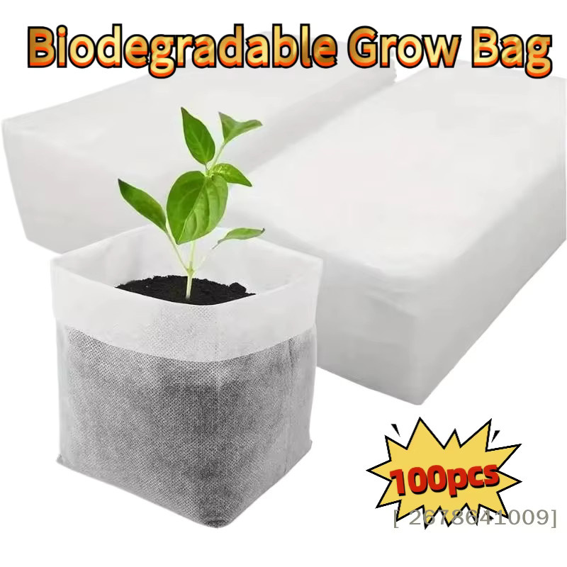 100er-Pack KuZHEN Pflanztöpfe aus Vliesstoff, biologisch abbaubare Pflanzbeutel für Gemüse und Blumen - Bild 2
