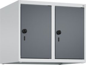 C+P Aufsatzschrank 7035/7016 aus Stahl mit Sicherheits-Drehriegel und 2 Abteilen, Farbe: Lichtgrau/Anthrazitgrau, B/T/H: 50 x 60 x 50 cm - Bild 1