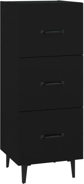 vidaXL Sideboard Schwarz in klassischem Design aus Holzwerkstoff und Eisen, B/T/H: 34,5 x 34 x 90 cm - Bild 1