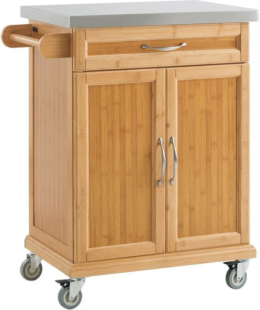 SoBuy Küchenwagen Modern in Braun mit 1 Schublade, B/T/H: 75 x 45,7 x 91 cm - Bild 1