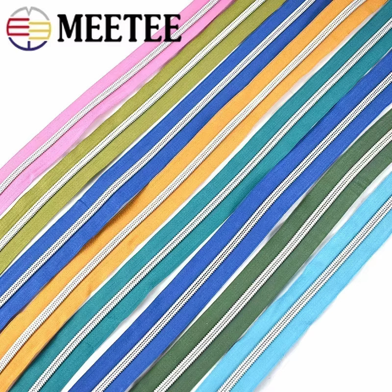 Meetee Nylon-Reißverschluss mit silbernen Zähnen und Schieber für Taschen und Kleidung DIY-Reparatur-Zubehör - Bild 2