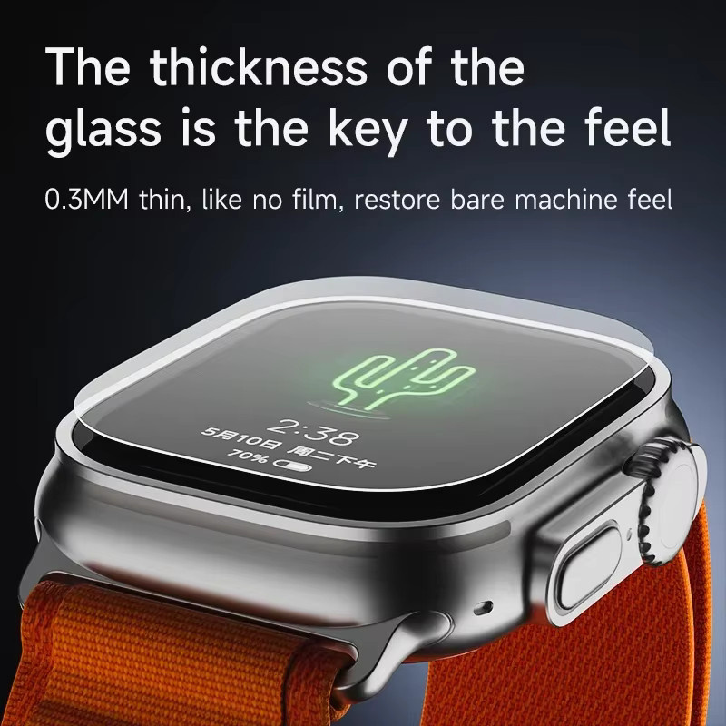 5er-Pack CAOWTAN Displayschutzfolie aus gehärtetem Glas für Apple Watch Ultra 2 49mm, transparent - Bild 3