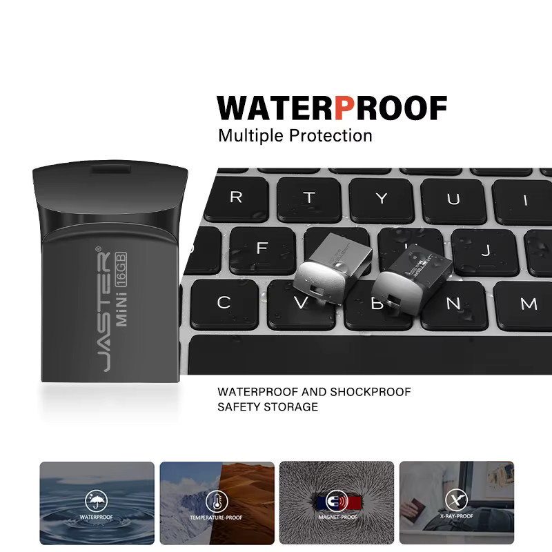 JASTER Super Mini USB 3.0 Flash Drive 64 GB Memory Stick in Schwarz und Silber - Bild 3