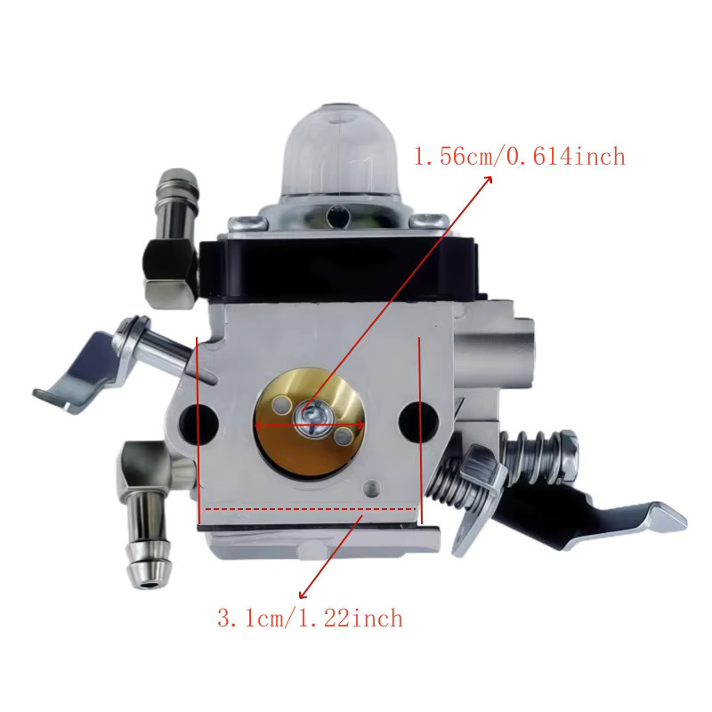 GMIGE Vergaser für Wacker BS50-2 BS50-2i BS60-2 BS60-2i BS70-2i Rammer, kompatibel mit Walbro HDA 242 HDA 252, inklusive Ansaugpumpendichtung, Farbe: Silber - Bild 2