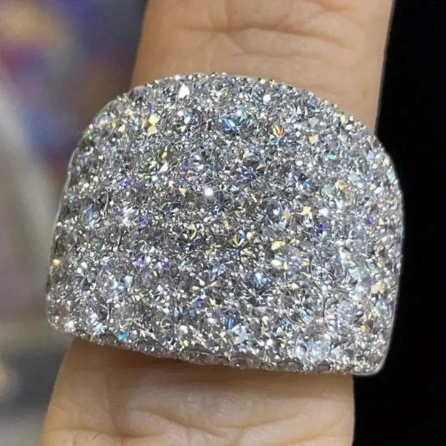 Huitan Bling Ringe, Kristall Zirkonia, Kupferfarbe, Damen - Bild 1