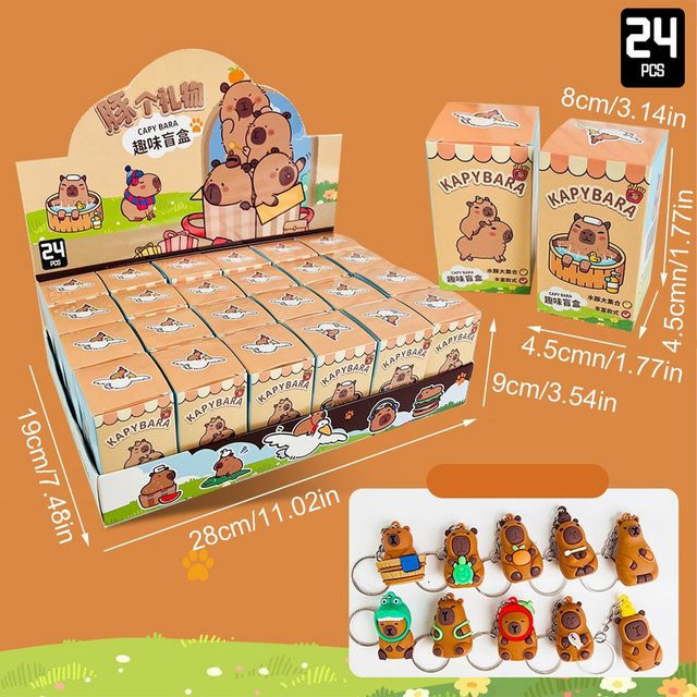 Capybara Figur Blind Box, Anime Capybara Figuren Puppe Schlüsselanhänger, ab 14 Jahren - Bild 1