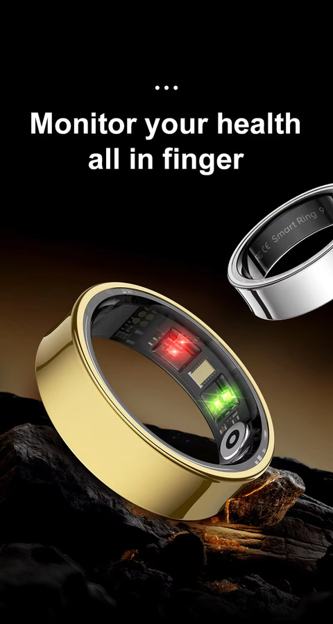 Timethinker R09 Smart Ring für Männer und Frauen in Schwarz mit Herzfrequenzmessung, SpO2-Sensor und 5ATM Wasserdichtigkeit, kompatibel mit Android und iOS - Bild 2