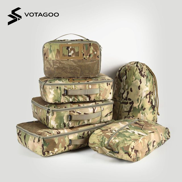 VOTAGOO Taktische Packwürfel 6er-Pack in Multicolour für Outdoor-Organisation und Reiseorganisation - Bild 1