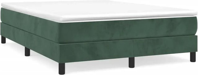vidaXL Boxspringbett aus Samt in Dunkelgrün, B/T/H: 140 x 190 x 25 cm - Bild 1